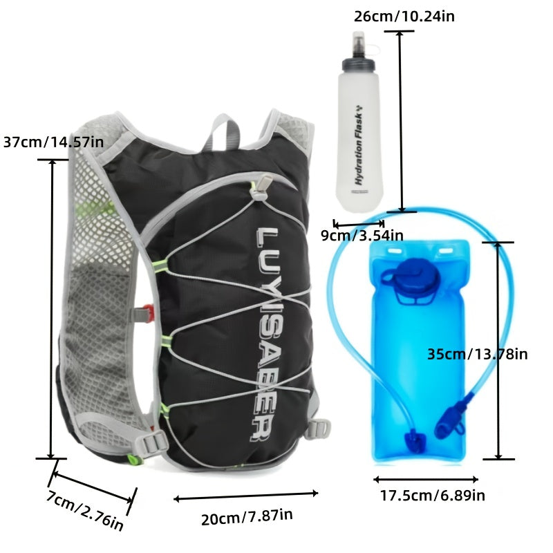 3pcs (backpack + 67.63oz water bag + 16.91oz soft kettle) Unisex outdoor sports water bag backpack light and breathable design outdoor riding bag marathon water bag hiking supply backpack combination, Travel Essentials, Hikin
