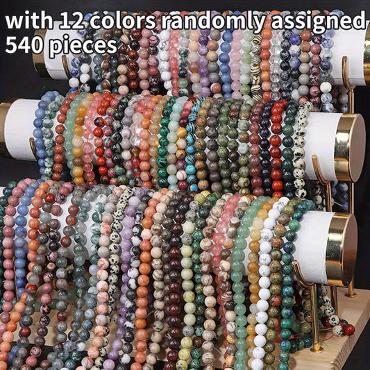 540 Or 1080 Pcs 8mm Colored Natural Stone Beads In 12 Or 24 Colors For Bracelets Necklaces And Earrings